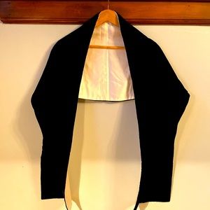 Gorgeous Vintage Black Velvet Evening Stole/Wrap. 6 feet long.